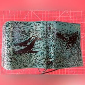 Poetic Earth artisan journal 5x7 WHALE aquatic nautical scene Renfaire book